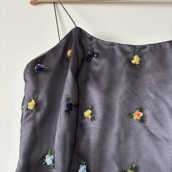 Vintage Papell Boutique Womens Beaded Maxi Dress Size 10 Fairy Y2K Whimsigoth - Picture 7 of 16